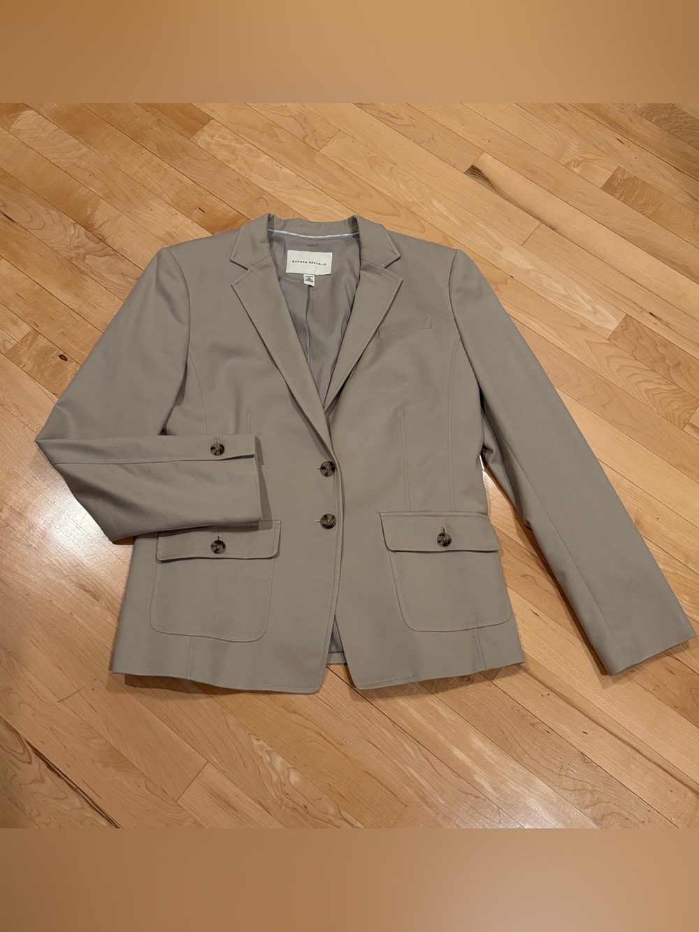 Banana Republic Blazer Jacket Light Beige Taupe Stretch Classic - SZ 16